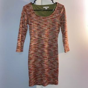 Colorful pattern bodycon dress